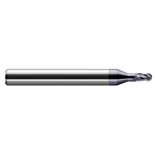 Miniature End Mill - Ball - Long Reach, Stub Flute, 0.0930" (3/32)